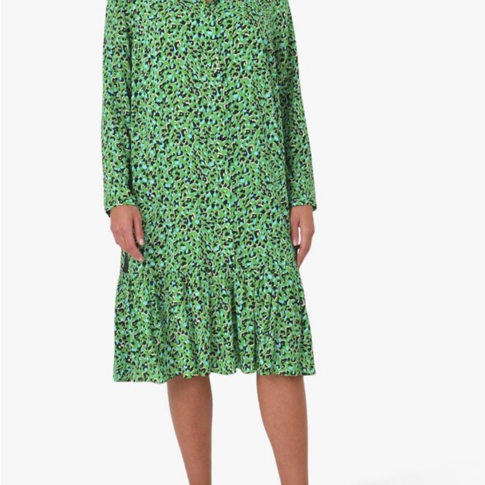Live Unlimited London Vibrant Green Animal Print Dress